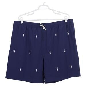 NWOT Polo Ralph Lauren Traveler Swim Trunks 4XLT Blue Pony Pockets Lined Shorts